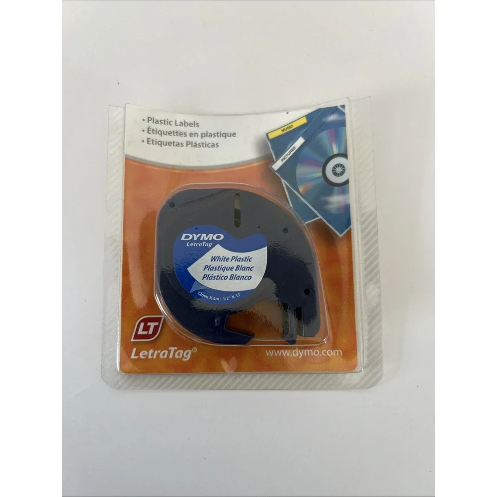 Original DYMO Plastic Label Refill White Letratag 1/2